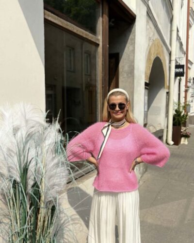 MOHAIR JUMPER ,,BARBIE PINK''