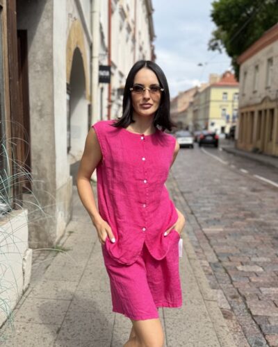 LINEN SUIT ,,PINK WAVE"