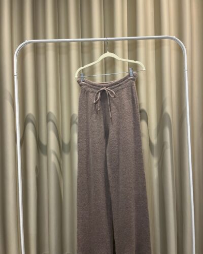 Sand Fluffy Knit Trousers