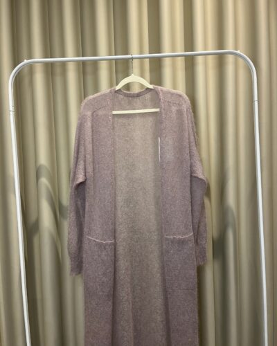 Long Sheer Taupe Cardigan