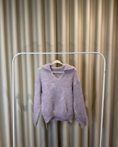 Taupe Polo Collar Sweater