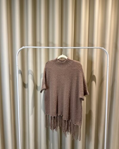Brown Fringed Sweater