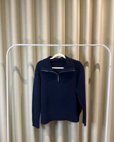 Blue Zip-Neck Sweater