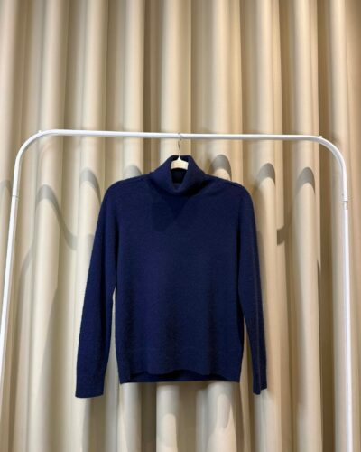 Navy Blue High-Neck Sweater