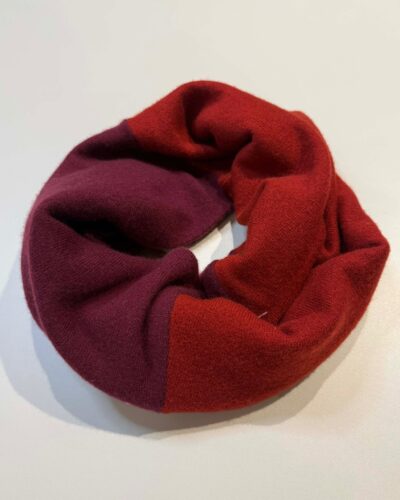 Red-Burgundy Double-Layer Scarf